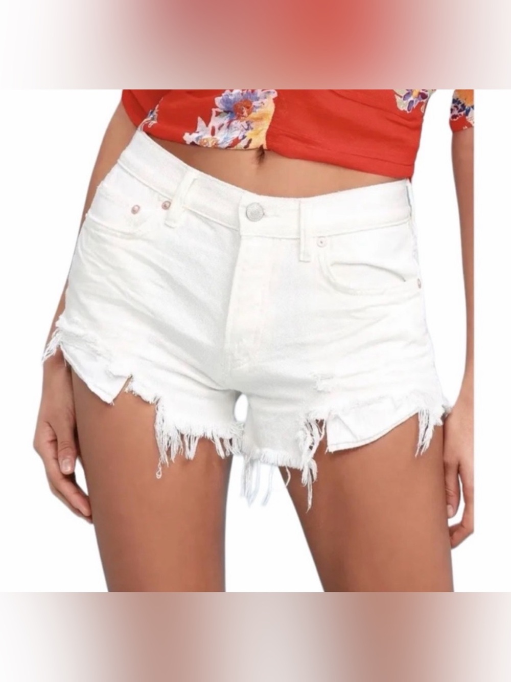 FREE PEOPLE loving good vibrations cut off shorts